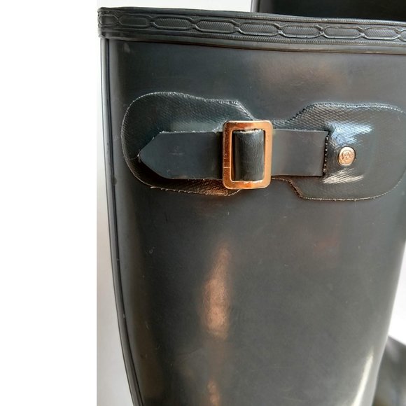 Hunter Gray Original Tall Gloss Rain Boots 7 - Picture 5 of 11